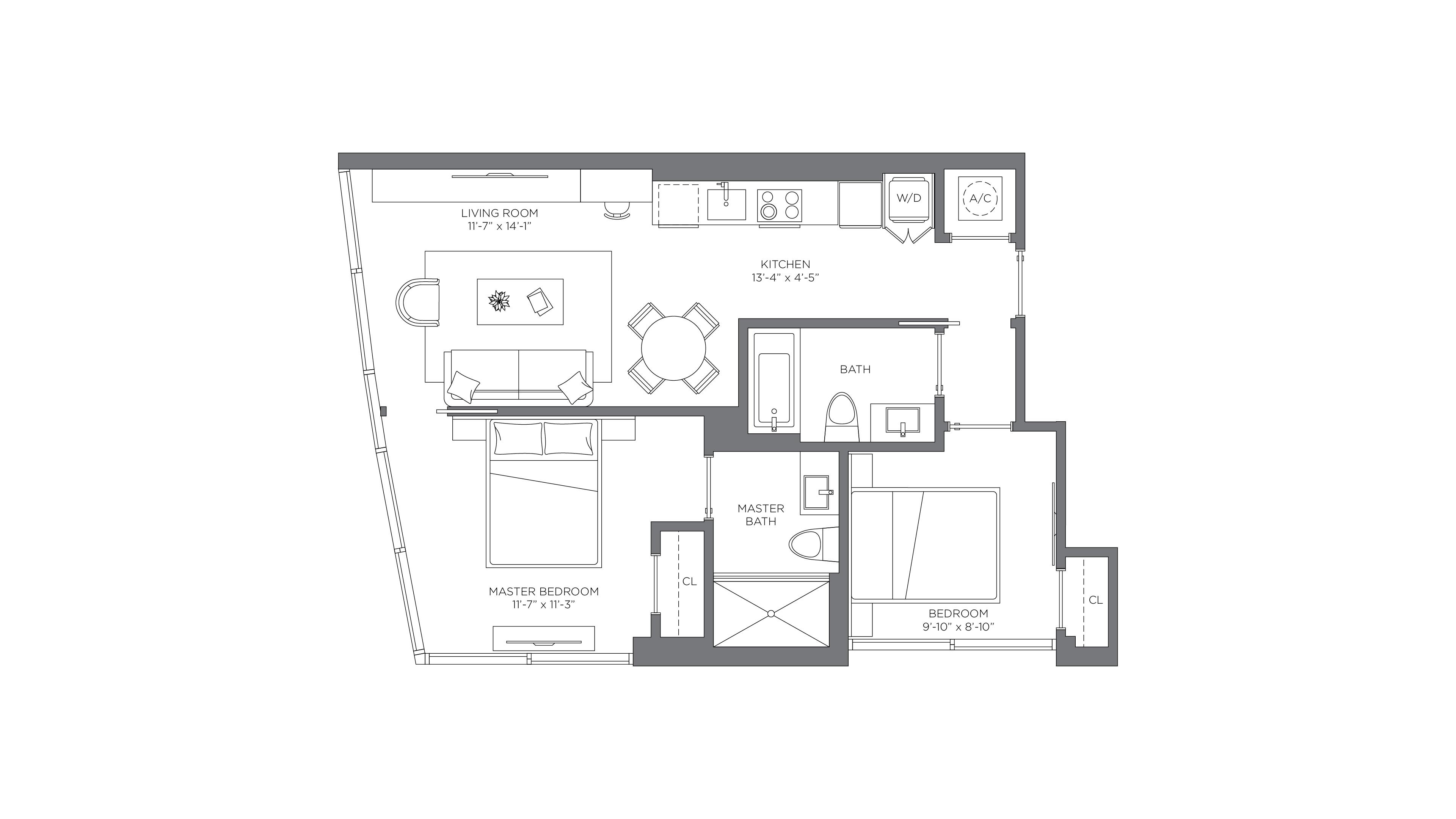 Floor plan — Unit 212, District 225